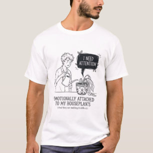 Camiseta Planta Dramática e Divertida Precisa de Atenção 