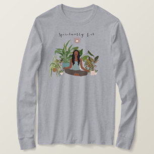 Camiseta Planta Familiar Meditente de Mulher Negra