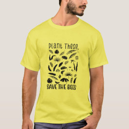 Camiseta Plantá-los, Salvar abelhas, abelhas selvagens, abe