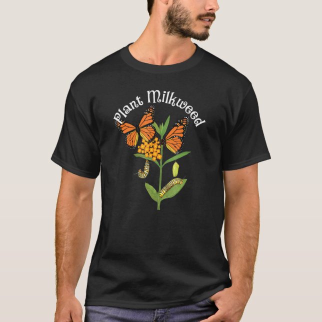 Camiseta Planta Milkweed Monarch Butterfly Tee Caterlan T (Frente)