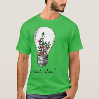 Camiseta planta natureza boa ideia aquarela jardineira