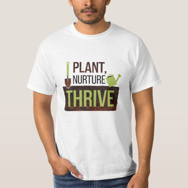Camiseta Planta, nutrição, prosperidade (Frente)
