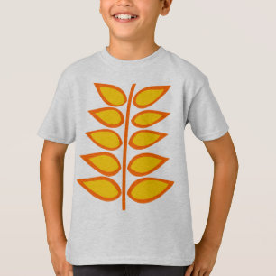 Camiseta Planta retro - âmbar e laranja