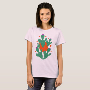 Camiseta Planta Suculenta de Cactus com formas cardíacas