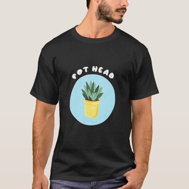 Camiseta Planta Suculenta de Vaso Cabeça de Jarro para Jard (Frente)