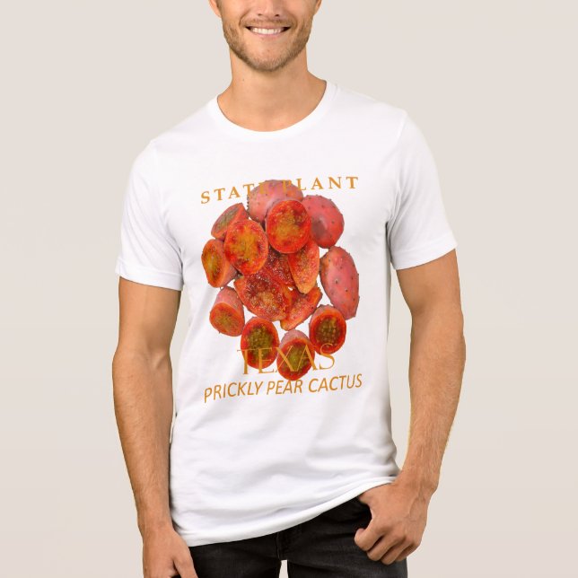 Camiseta Planta Territorial do Texas - Prickly Pear Cactus (Frente)