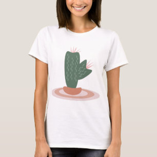 Camiseta Planta Verde Alta no Tapete Cacto do Deserto