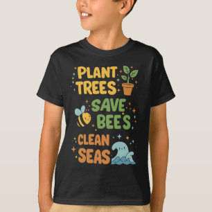 Camiseta Plantações, Abelhas Salvas, Mares Limpos - Ecológi