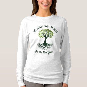 Camiseta Plantar Esperança Para O Design De Ano Novo