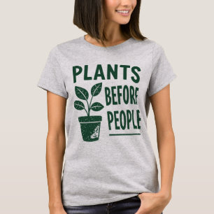 Camiseta Plantas antes das pessoas, jardinagem engraçada vi