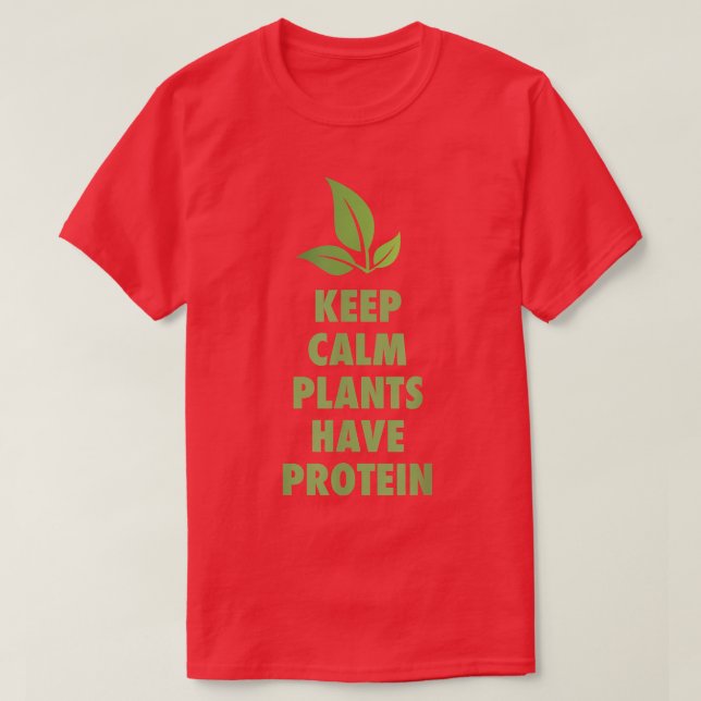 Camiseta Plantas Calmas Diversão De Proteínas Vegetarianas (Frente do Design)