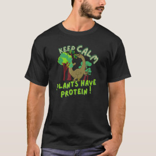 Camiseta Plantas Calmas Têm dinossauro de vegão giro protei