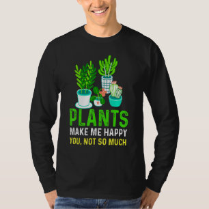 Camiseta Plantas Da Casa Fazem-Me Feliz Planta Interior