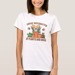 Camiseta Plantas E Cães Engraçados Corgi Na Flor Do Jardim