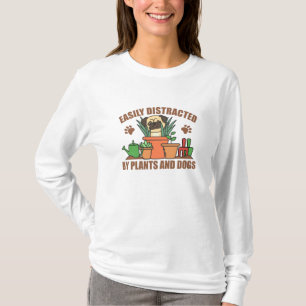Camiseta Plantas E Cães Engraçados Na Flor Do Jardim