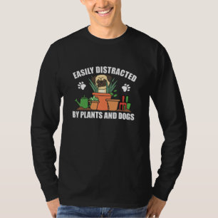 Camiseta Plantas E Cães Engraçados Na Flor Do Jardim