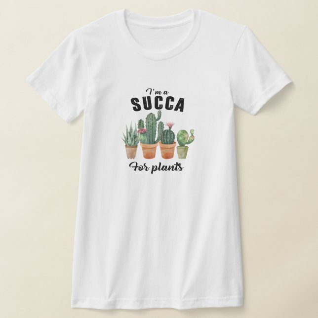 Camiseta Plantas engraçadas suculentas envasadas cactos cac (Postura )