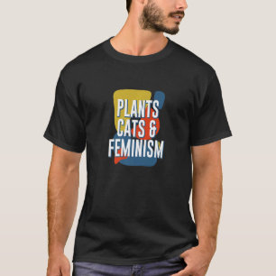 Camiseta Plantas Gatos e Feminismo Gato Gato Feminista