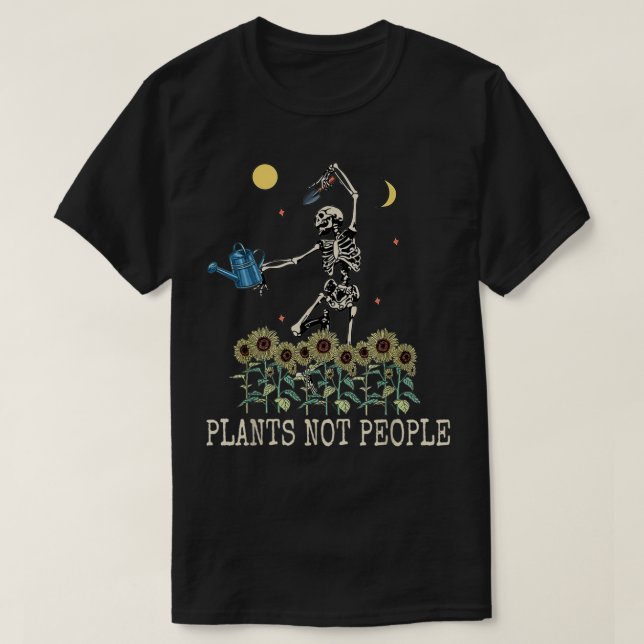 Camiseta Plantas não Pessoas, jardinagem em flor solar (Frente do Design)