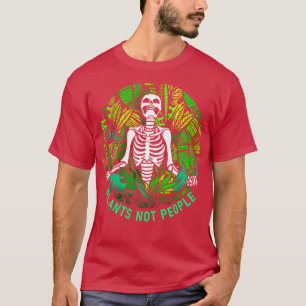 Camiseta Plantas Não Pessoas Skeleton Plant Lover Gardener