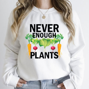 Camiseta Plantas Nunca Suficientes Gardenando Amante Mamãe