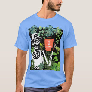 Camiseta Plantas São Minha Terapia Esqueleto Funny Plant Lo
