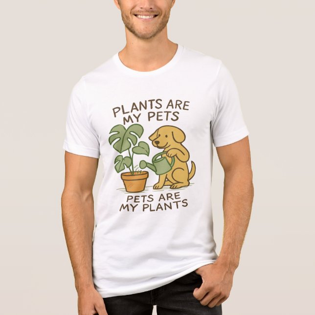 Camiseta Plantas São Os Meus Animais De Companhia - Cachorr (Frente)