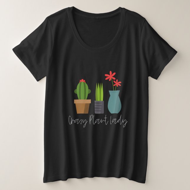 Camiseta Plantas - Senhora das Plantas Loucas (Frente do Design)