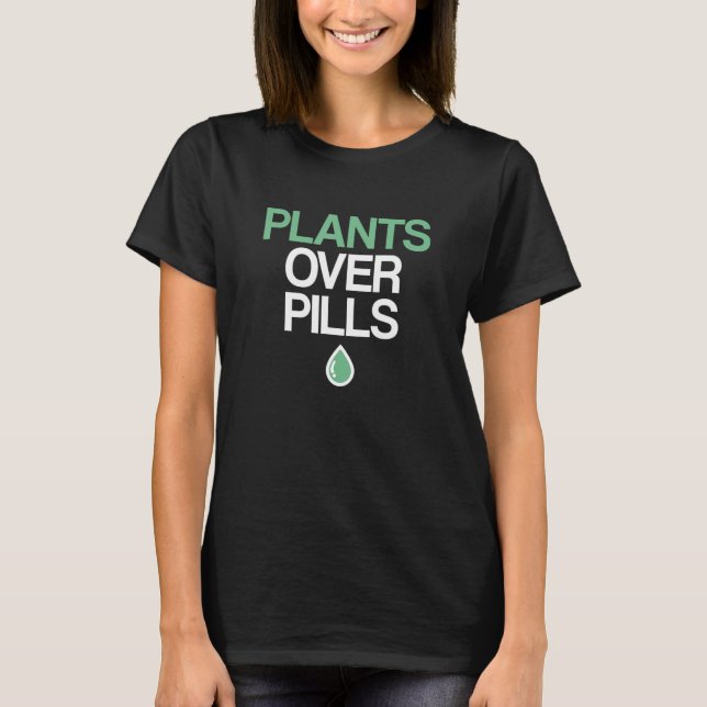 Camiseta Plantas sobre os comprimidos CBD (Frente)