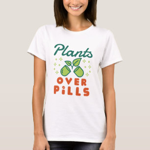 Camiseta Plantas Sobre Pílulas Herbalistas Medicamentos à B