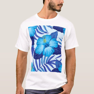 Camiseta Plantas tropicais havaianas, padrão de hibisco.