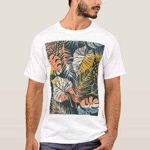 Camiseta Plantas tropicais: padrão abstrato artístico.