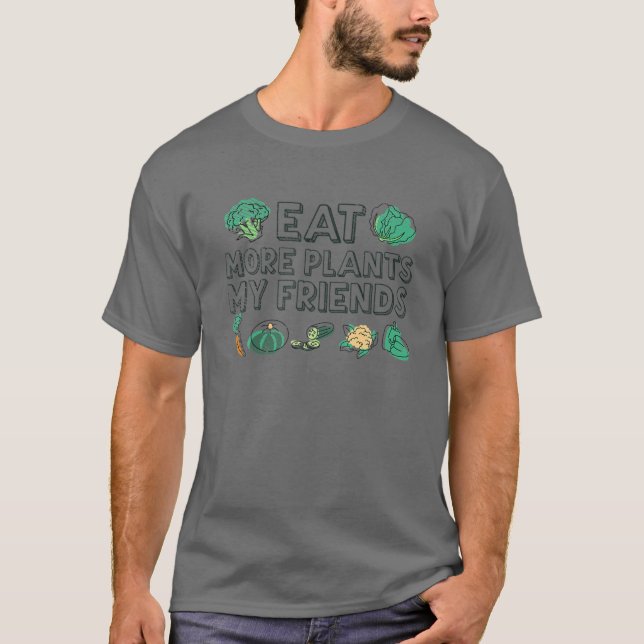 Camiseta Plantas Vegan Vegetais Saudáveis Comidas Vegetais  (Frente)