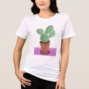 Camiseta Plante Cactus Verde Roxo plantas de casa