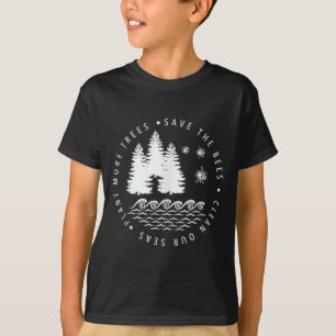 Camiseta Plante mais árvores salve as abelhas mares limpos