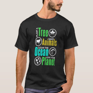 Camiseta plante uma árvore coma vegano Mudanças Climáticas 
