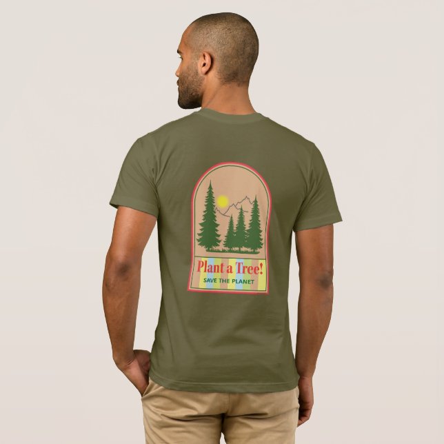Camiseta Plante uma Árvore, Salve o Planeta, Legal Tanque S (Parte Traseira Completa)
