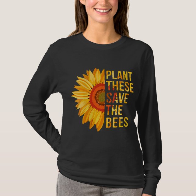 Camiseta Plantem Essas Abelhas Para Salvar Presentes De Jar (Frente)