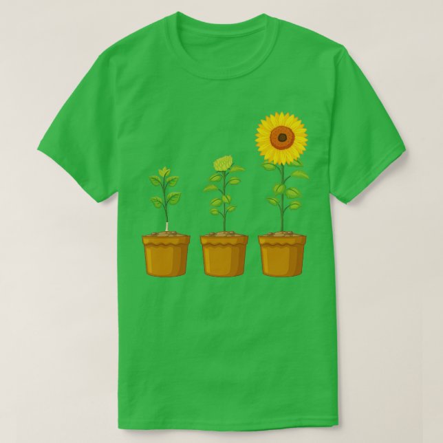 Camiseta plântulas de flores solares (Frente do Design)