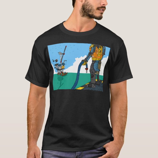 Camiseta Plataforma solar. Plataforma Futurística de Petról (Frente)