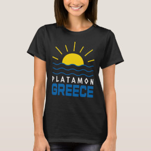 Camiseta Platamon Grécia Sol e Ondas Marítimas Mulheres