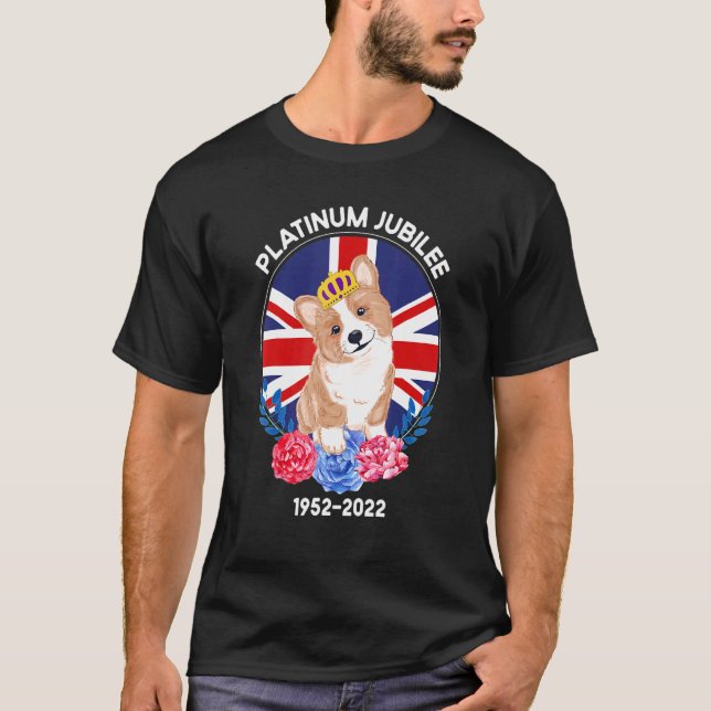 Camiseta Platinum Jubilee 2022 Monarch Queen Corgi (Frente)