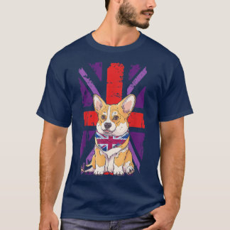 Camiseta Platinum Jubilee Corgi Puppy 2022 & Union Jack For