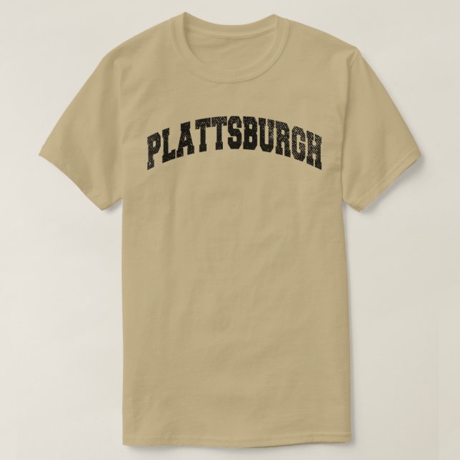 Camiseta Plattsburgh Vintage College Style (Frente do Design)