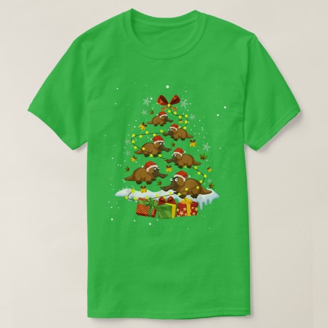Camiseta Platypus Christmas Tree Beaver Cute Funny  (Frente do Design)
