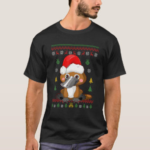 Camiseta Platypus Christmas Tree Santa Hat Ugly Xmas Duckbi