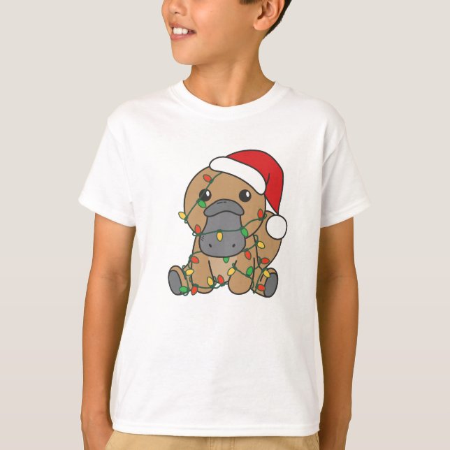 Camiseta Platypus Natal Animais de inverno no Platypus (Frente)