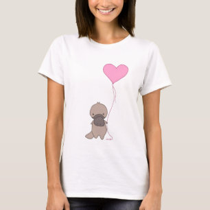 Camiseta Platypus Segurando Balão Cardíaco