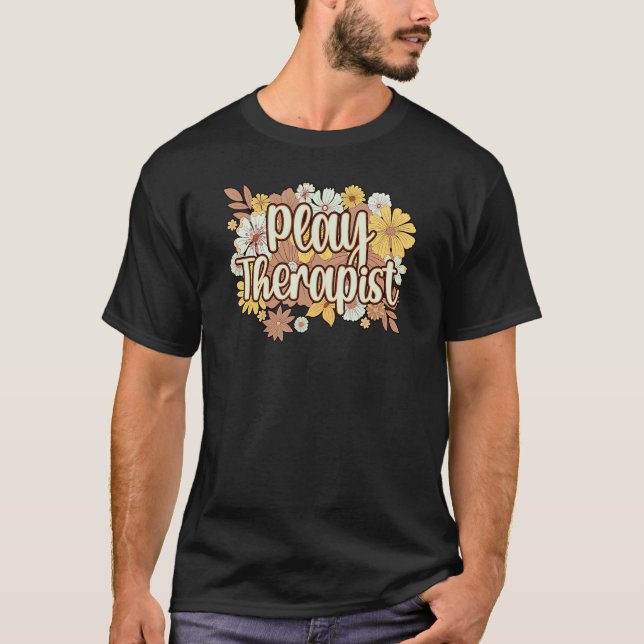 Camiseta Play Therapist Flowers Toca Terapia (Frente)
