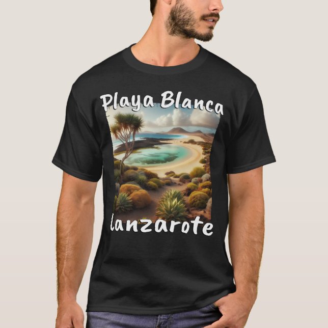 Camiseta Playa Blanca Lanzarote Duna de Férias de Praia (Frente)